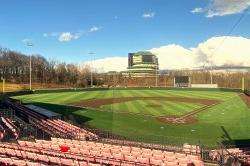 New field and lighting at Yogi Berra Stadium.